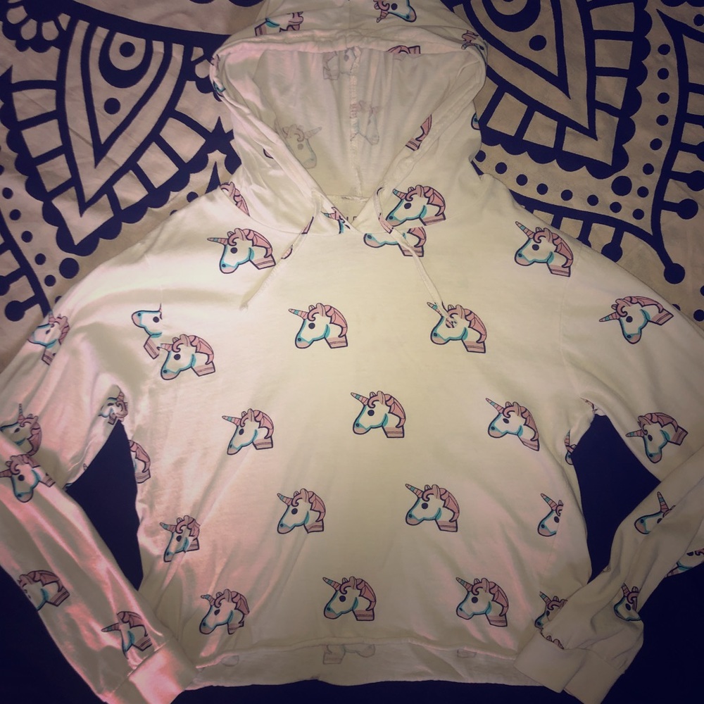 Unicorn cropped hoodie